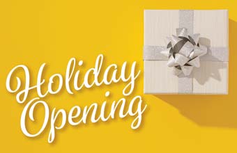 Holiday Opening Times Christmas 2025